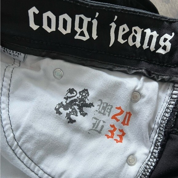 COOGI Faux Snake Skin Black Jeans Elastic Stretchy Pants Women's sz 20 Plus Size - Picture 7 of 12